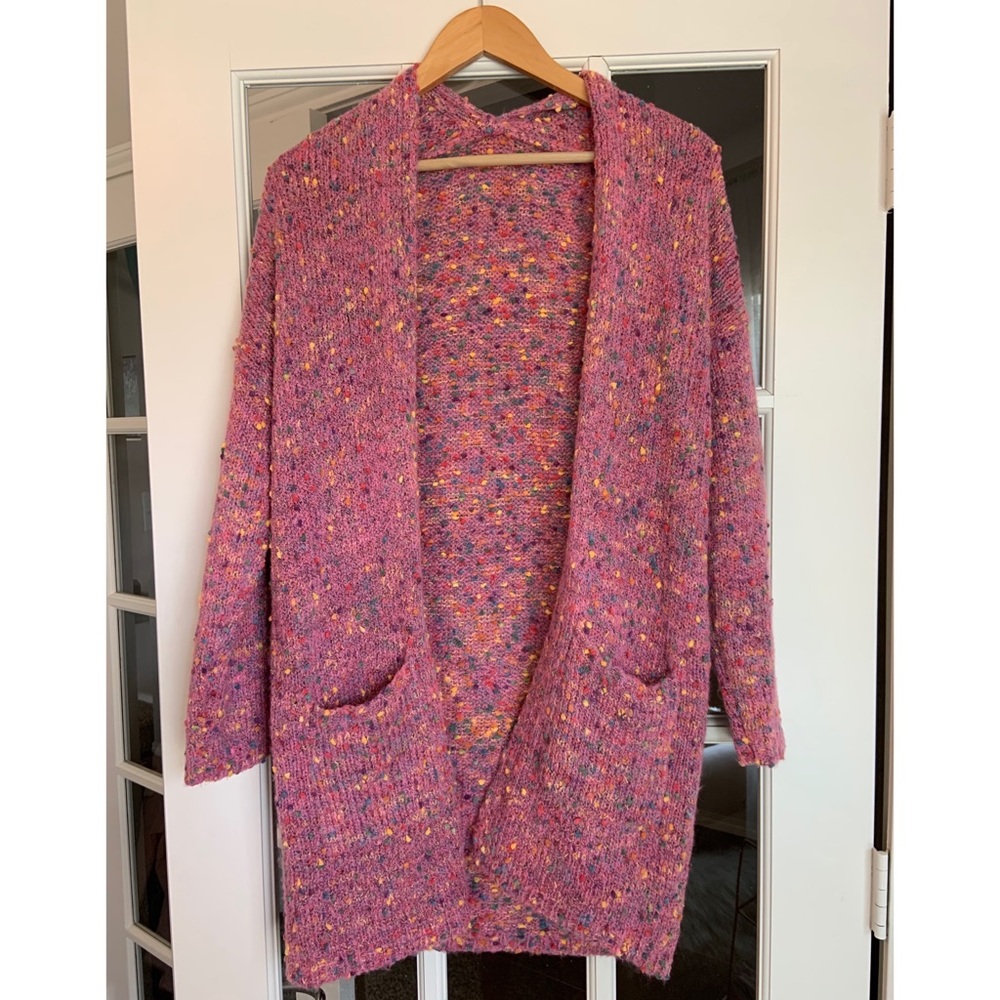 Boutique popcorn rainbow cardigan | Size S/M